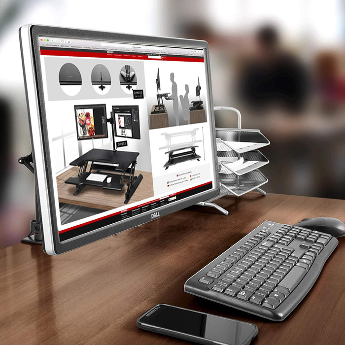 Zoomgoods Monitor Arm Single DM351X1, Single Monitor Arm Stand for One 13-27” PC Screen, Monitor Stand with VESA 75 100, Desk Monitor Mount with 10kg Capacity for Home Office Work