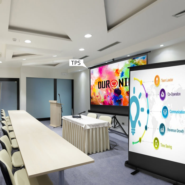 Zoomgoods Projector Screen FPS100/43 Floor Projection Screens, 100” Freestanding Movie Screen, 4:3 Ratio Home Theatre Cinema Screen, Ideal for Home, Classroom, Office Presentations