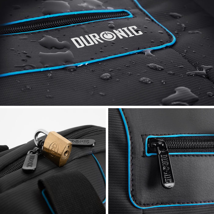 Zoomgoods LB16 Messenger Bag Water Resistant Nylon Crossbody Shoulder Bags for Men & Women, 15.6” Laptop Sleeve, Business Travel Hand Cabin Bag, Work, School, Gym, Over the Shoulder Side Bags, Black