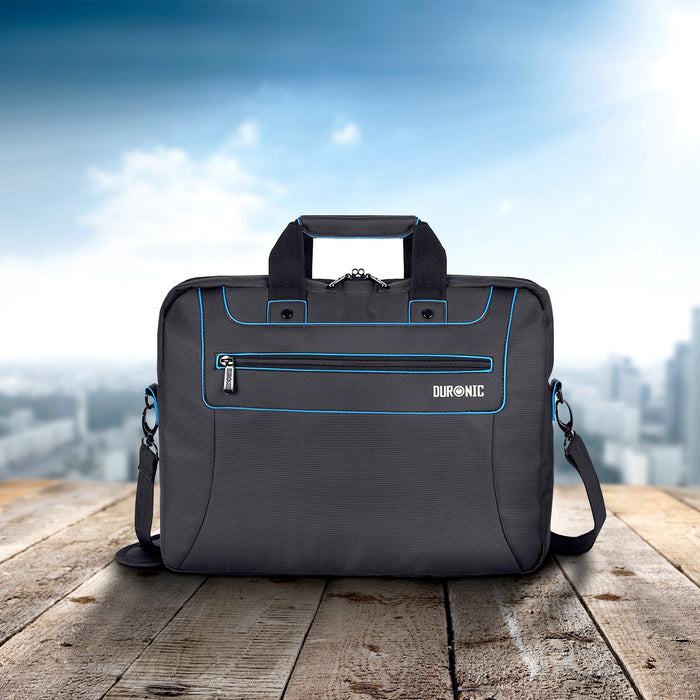 Zoomgoods LB16 Messenger Bag Water Resistant Nylon Crossbody Shoulder Bags for Men & Women, 15.6” Laptop Sleeve, Business Travel Hand Cabin Bag, Work, School, Gym, Over the Shoulder Side Bags, Black