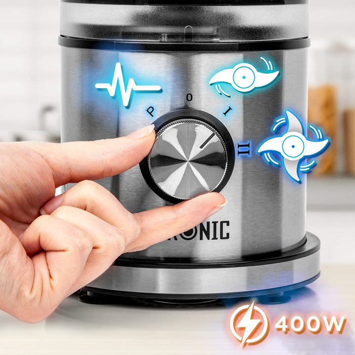 Zoomgoods 2-in-1 Mini Food Processor and Chopper MFP400, Small Food Processor with Grater, Electric Chopper, Chops and Blends, 400W, 500ml