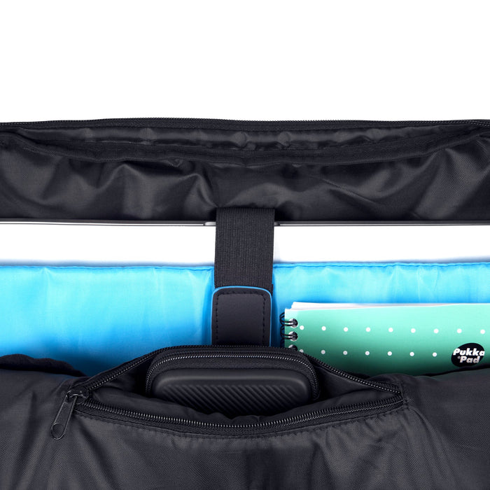 Zoomgoods LB16 Messenger Bag Water Resistant Nylon Crossbody Shoulder Bags for Men & Women, 15.6” Laptop Sleeve, Business Travel Hand Cabin Bag, Work, School, Gym, Over the Shoulder Side Bags, Black