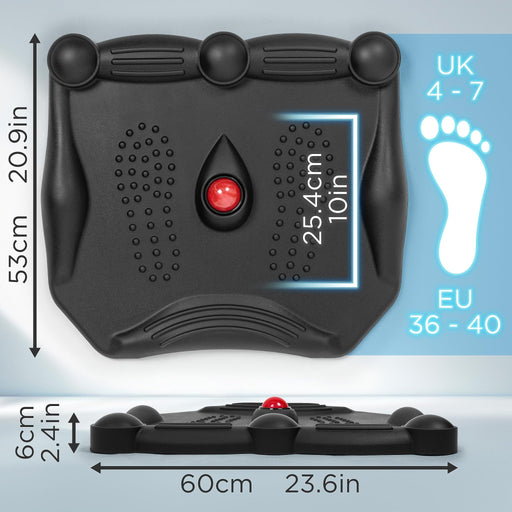 Zoomgoods Anti-Fatigue Mat FT02, Large Office Sit Stand Desk Floor Mat, Ergonomic Support for Feet, Hips, Legs & Back, Massage and Acupressure Points, 59cm x 52cm - Black