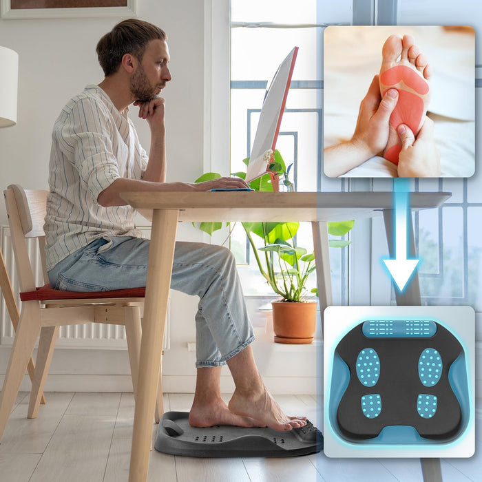 Zoomgoods Anti-Fatigue Mat FT01, Large Office Sit Stand Desk Floor Mat, Ergonomic Support for Feet, Hips, Legs & Back, Massage and Acupressure Points - Black