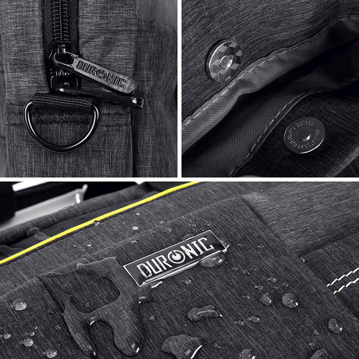 Zoomgoods LB14 Messenger Bag Water Resistant Nylon Crossbody Shoulder Bags for Men & Women, 15.6” Laptop Sleeve, Business Travel Hand Cabin Bag, Work, School, Gym, Over the Shoulder Side Bags, Black