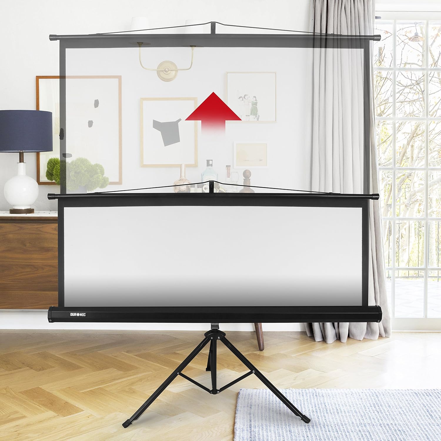 Zoomgoods Tripod Projector Screen TPS86/43 86 Inch Standing Portable Movie Video Projection Screens 4:3 for School Office Home Cinema Theatre with Stand