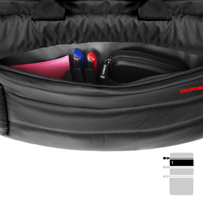 Zoomgoods LB12 Messenger Bag Water Resistant Nylon Crossbody Shoulder Bags for Men & Women, 15.6” Laptop Sleeve, Business Travel Hand Cabin Bag, Work, School, Gym, Over the Shoulder Side Bags, Black