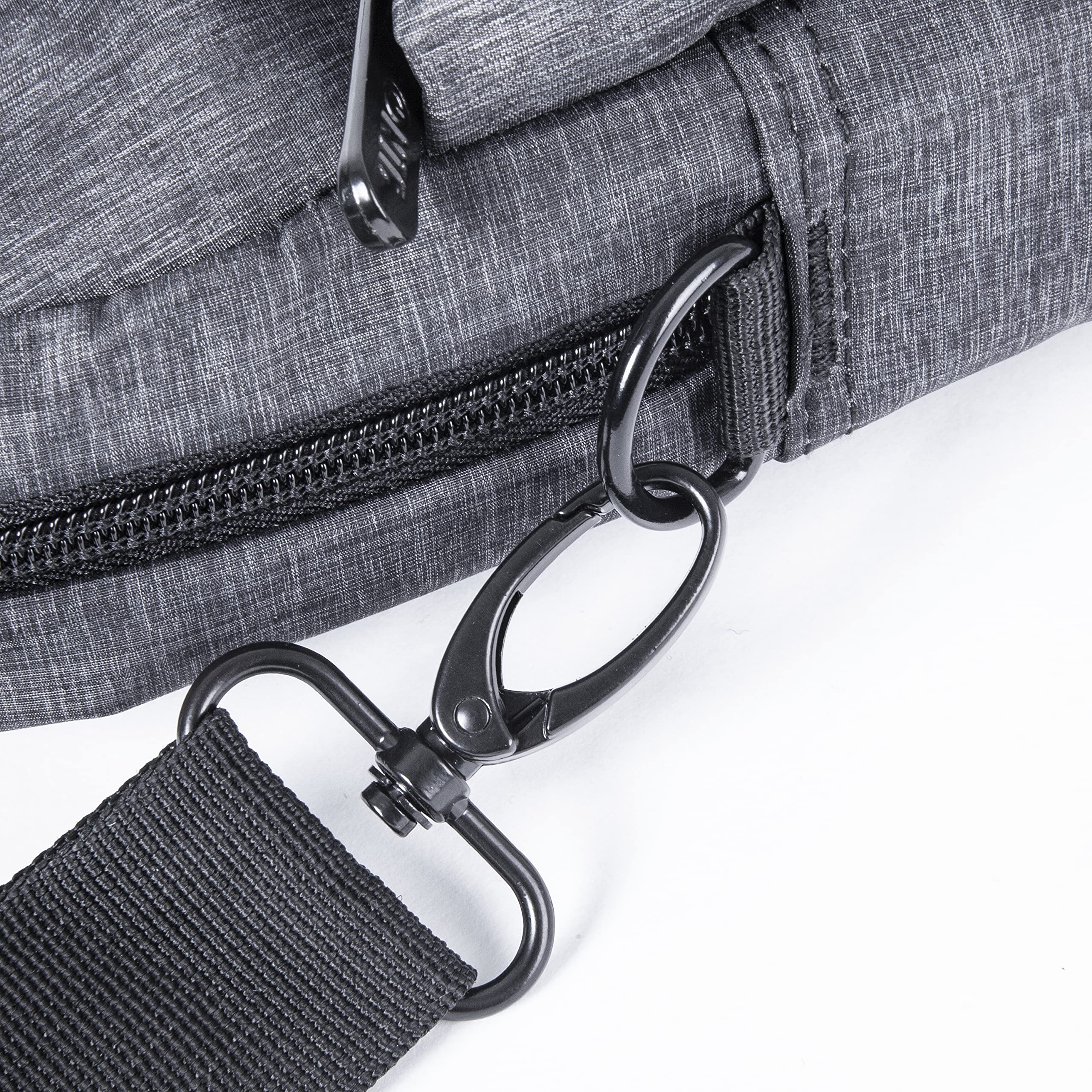 Zoomgoods LB14 Messenger Bag Water Resistant Nylon Crossbody Shoulder Bags for Men & Women, 15.6” Laptop Sleeve, Business Travel Hand Cabin Bag, Work, School, Gym, Over the Shoulder Side Bags, Black