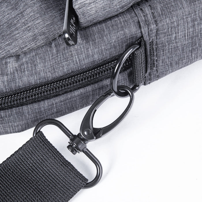 Zoomgoods LB14 Messenger Bag Water Resistant Nylon Crossbody Shoulder Bags for Men & Women, 15.6” Laptop Sleeve, Business Travel Hand Cabin Bag, Work, School, Gym, Over the Shoulder Side Bags, Black