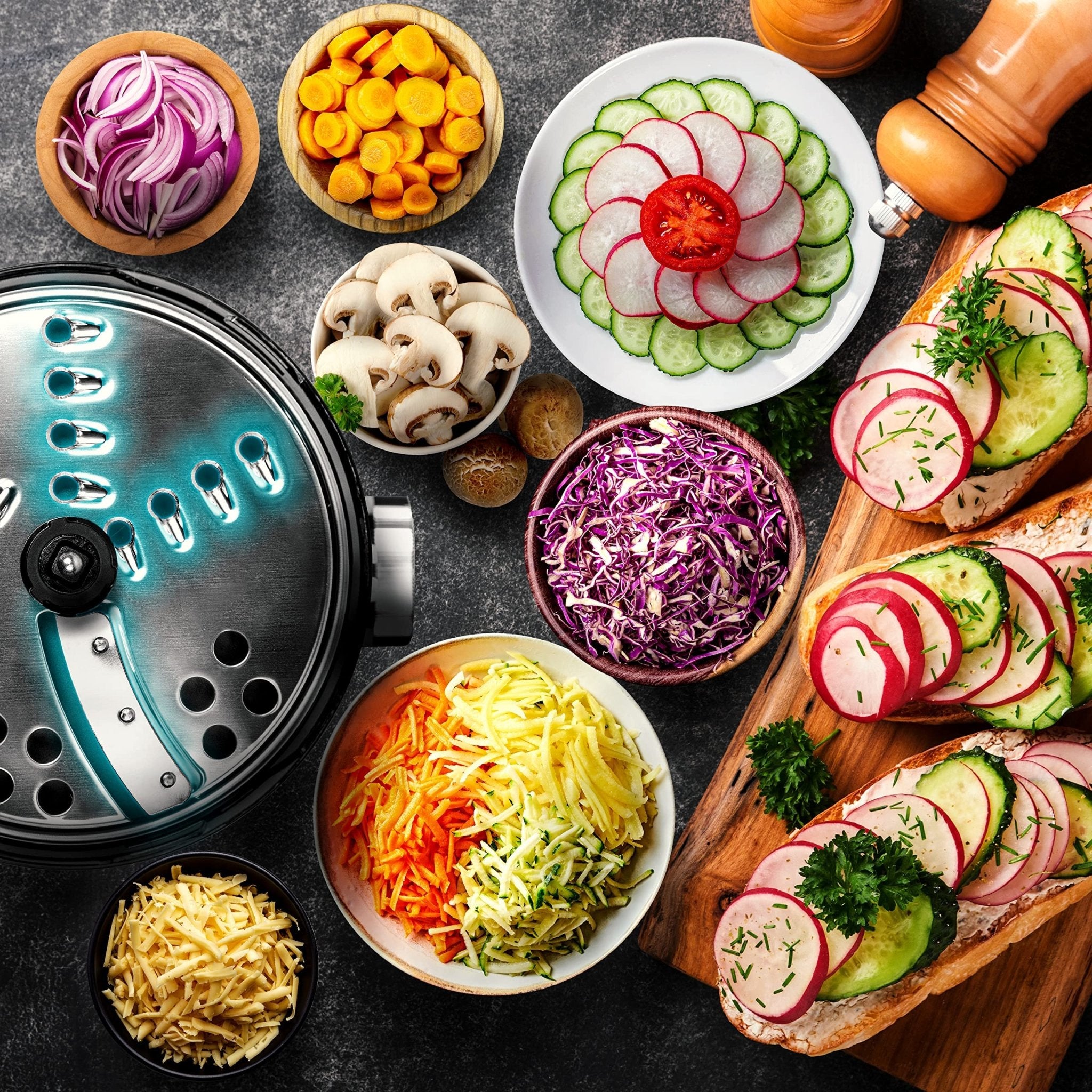 Zoomgoods 2-in-1 Mini Food Processor and Chopper MFP400, Small Food Processor with Grater, Electric Chopper, Chops and Blends, 400W, 500ml