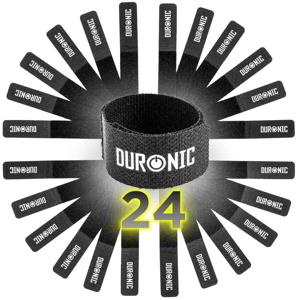 Zoomgoods Cable Ties 24STRAP, Pack of 24x Cable Ties, Adjustable Reusable Hook and Loop Fastening Straps for Tidying and Organising Cables and Wires