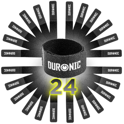 Zoomgoods Cable Ties 24STRAP, Pack of 24x Cable Ties, Adjustable Reusable Hook and Loop Fastening Straps for Tidying and Organising Cables and Wires