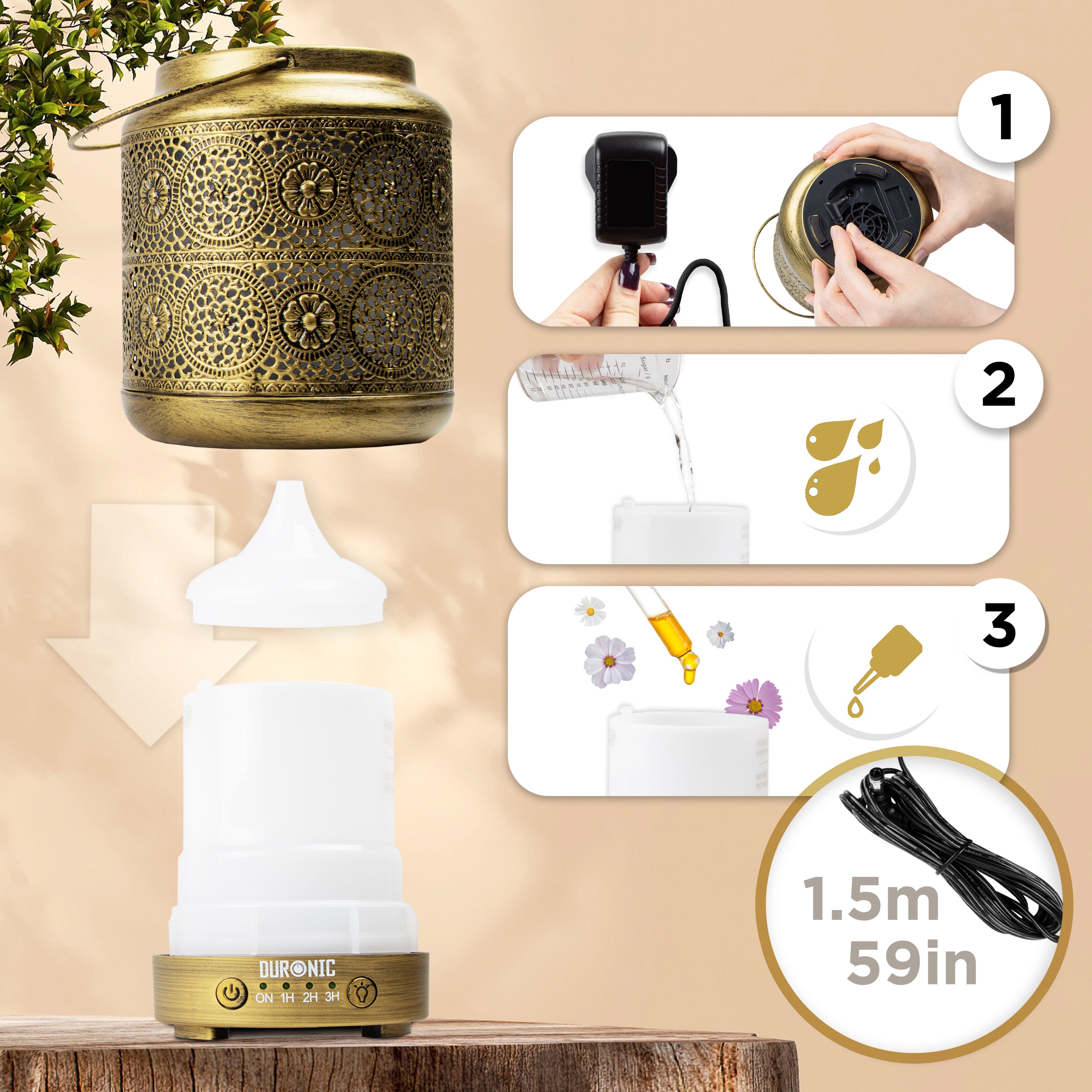 Zoomgoods Aromatherapy Diffuser AD42 100ml Electric Aroma Diffuser Compact Essential Oil DIffuser for Home Office Bedroom Spa with 7 LED Lights Oil Scented Humidifier for Relaxation Sleep