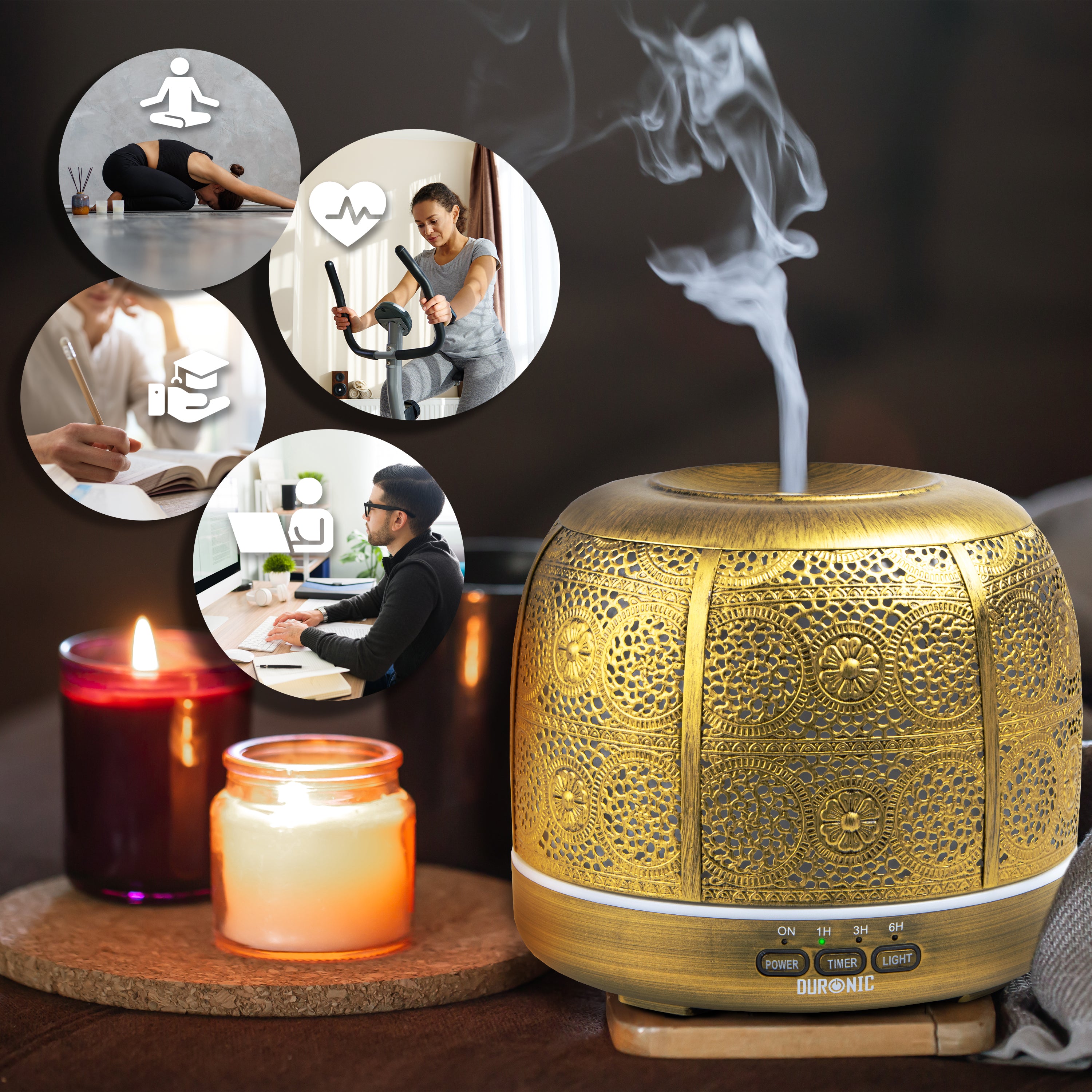 Zoomgoods Aromatherapy Diffuser AD43 500ml Electric Aroma Diffuser Compact Essential Oil DIffuser for Home Office Bedroom Spa with 7 LED Lights Oil Scented Humidifier for Relaxation Sleep