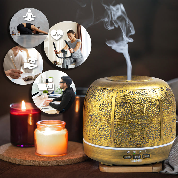 Zoomgoods Aromatherapy Diffuser AD43 500ml Electric Aroma Diffuser Compact Essential Oil DIffuser for Home Office Bedroom Spa with 7 LED Lights Oil Scented Humidifier for Relaxation Sleep