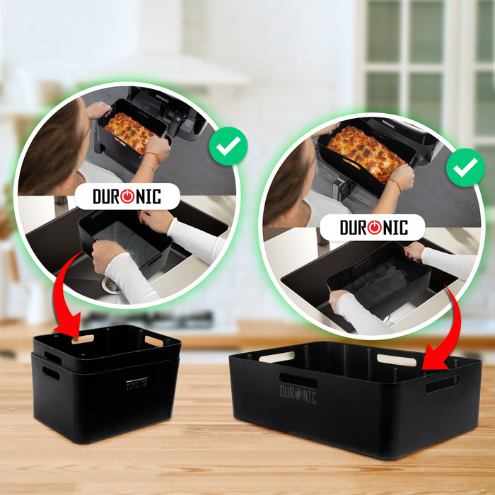 Zoomgoods Silicone Air Fryer Liners AFL3 Air Fryer Basket Liner Durable Nonstick Silicon Inserts for Air Fryers AF34 Reusable Dual Air Fryer Accessory Premium Accessories for Twin drawer & Large Drawer