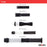 A range of five black Zoomgoods LED flashlights and work lights of various sizes and designs, labeled with model numbers RFL131AA through RFL303AA