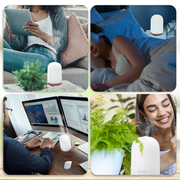 Zoomgoods Essential Oil Diffuser AD12, 100ml Electric Aroma Diffuser Compact Ultrasonic Aromatherapy Diffusers for  Home Office Bedroom Spa with 7 LED Lights Oil Scented Humidifier for Relaxation Sleep