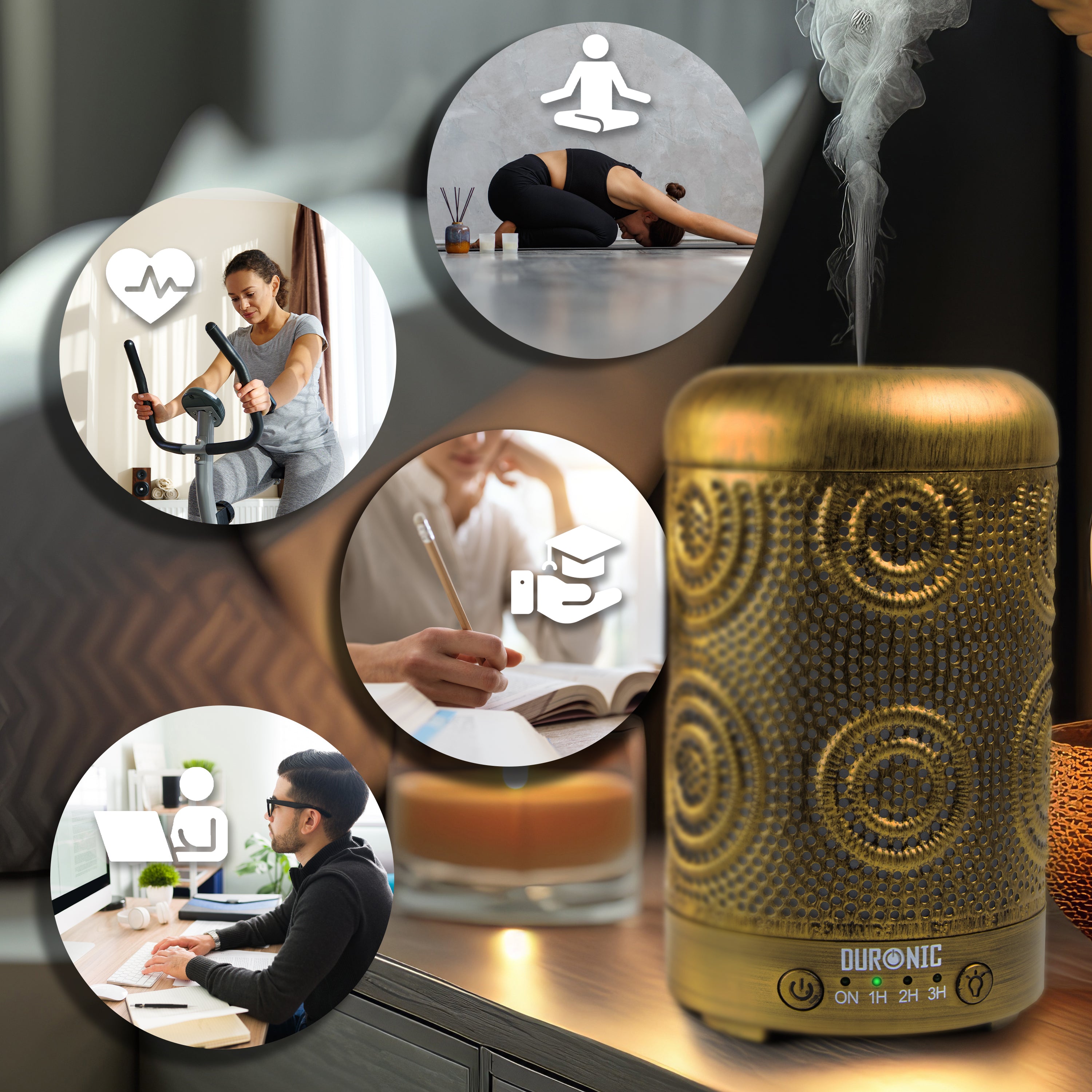 Zoomgoods Aromatherapy Diffuser AD41 100ml Electric Aroma Diffuser Compact Essential Oil DIffuser for Home Office Bedroom Spa with 7 LED Lights Oil Scented Humidifier for Relaxation Sleep