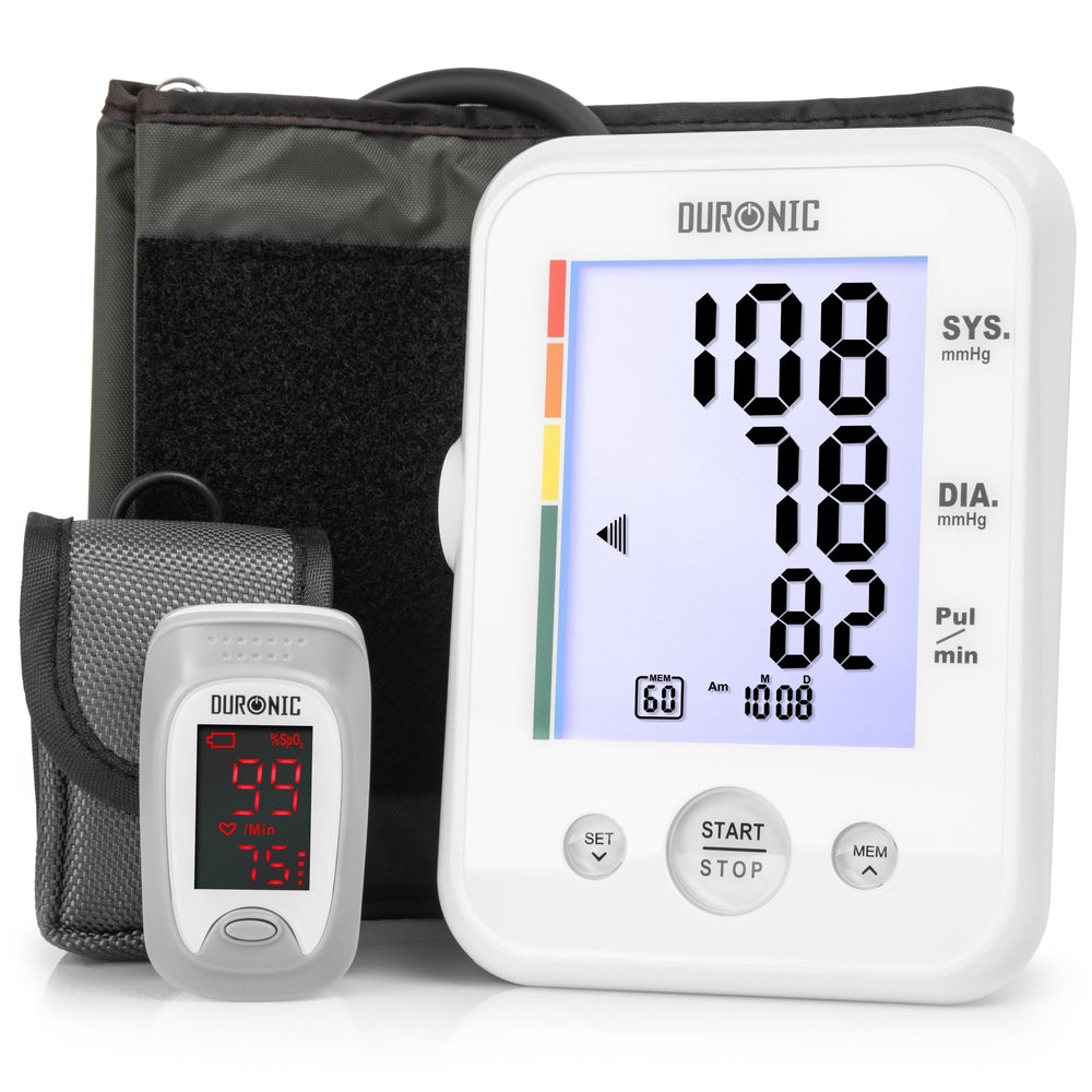 Zoomgoods Blood Pressure Monitor & Oximeter,  BPM150 + OXIMETER BUNDLE CE Approved High & Low Blood Pressure Machine Fingertip Oxygen Level Monitor for Measuring Pulse Rates