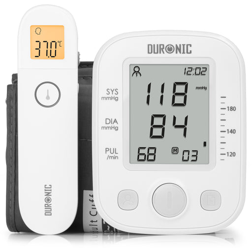 Zoomgoods Blood Pressure Monitor & Thermometer BPM200 + IRT3W Bundle CE Approved High & Low Blood Pressure Machine 3in1 Medical Thermometer for Baby Children Adults & Objects