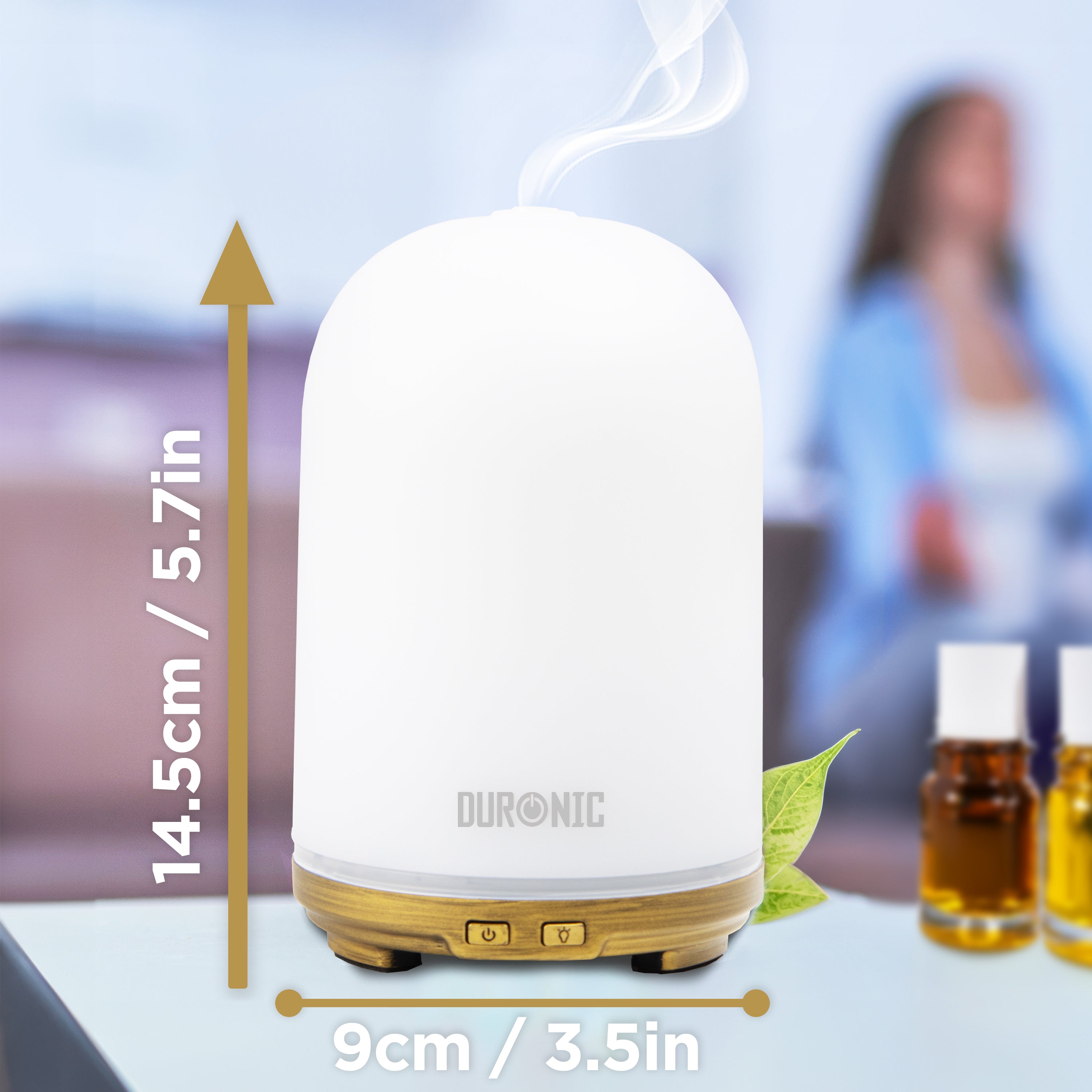 Zoomgoods Essential Oil Diffuser AD11, 100ml Electric Aroma Diffuser Compact Ultrasonic Aromatherapy Diffusers for Home Office Bedroom Spa with 7 LED Lights Oil Scented Humidifier for Relaxation Sleep