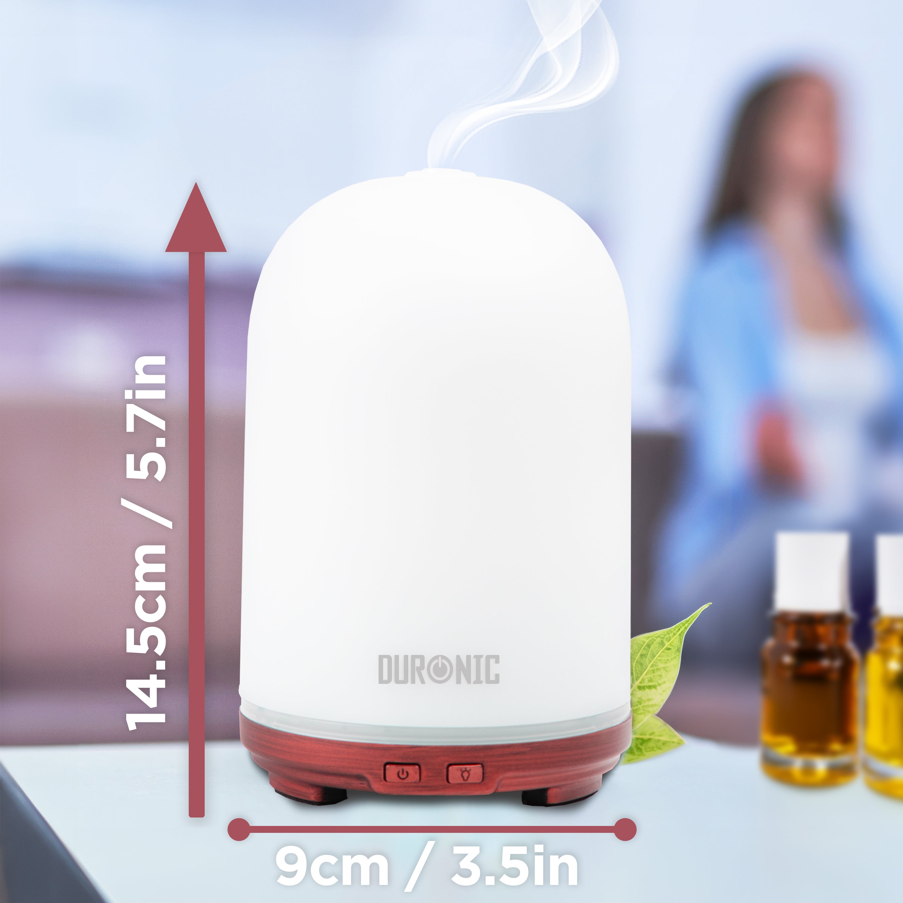 Zoomgoods Essential Oil Diffuser AD12, 100ml Electric Aroma Diffuser Compact Ultrasonic Aromatherapy Diffusers for  Home Office Bedroom Spa with 7 LED Lights Oil Scented Humidifier for Relaxation Sleep