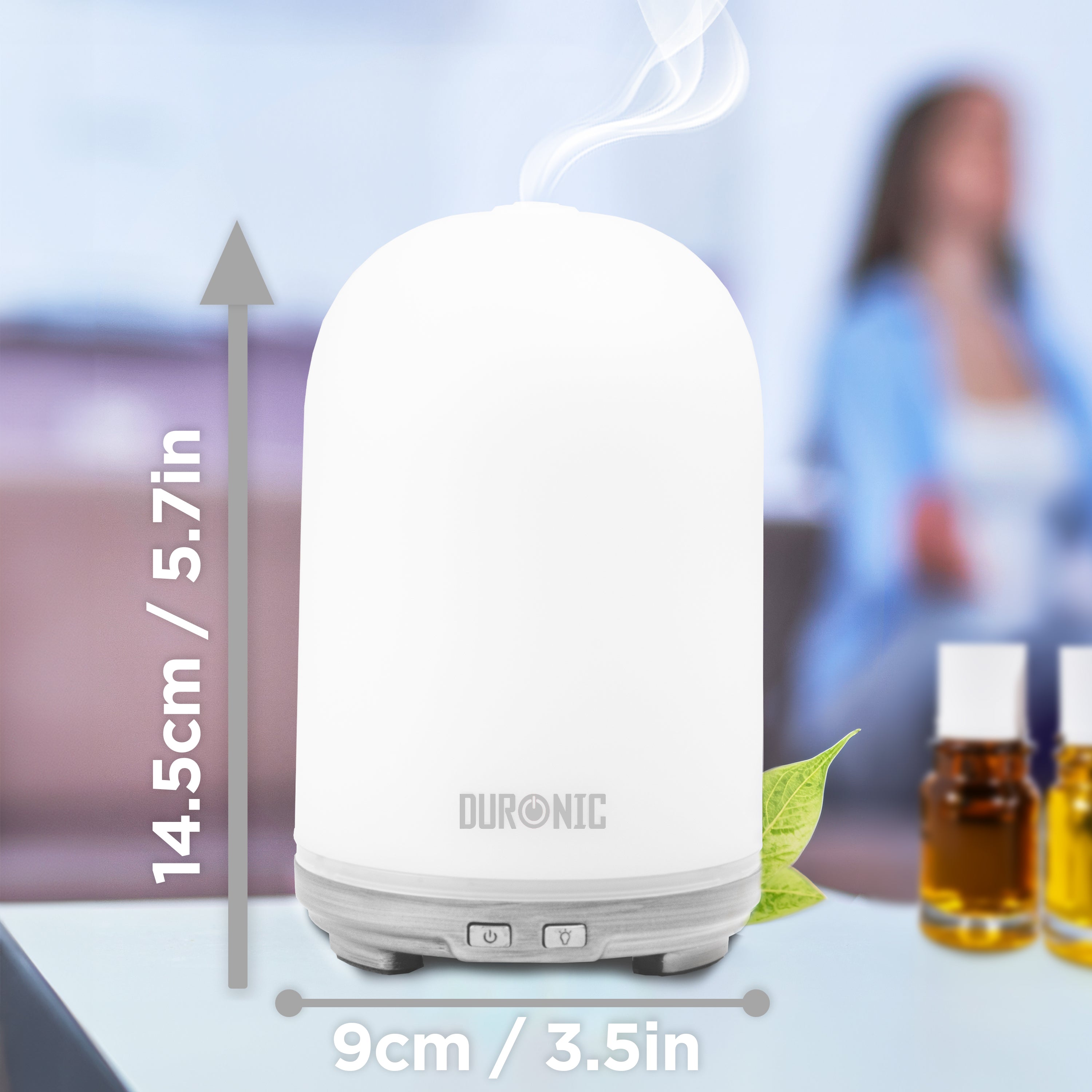 Zoomgoods Essential Oil Diffuser AD13, 100ml Electric Aroma Diffuser Compact Ultrasonic Aromatherapy Diffusers for  Home Office Bedroom Spa with 7 LED Lights Oil Scented Humidifier for Relaxation Sleep