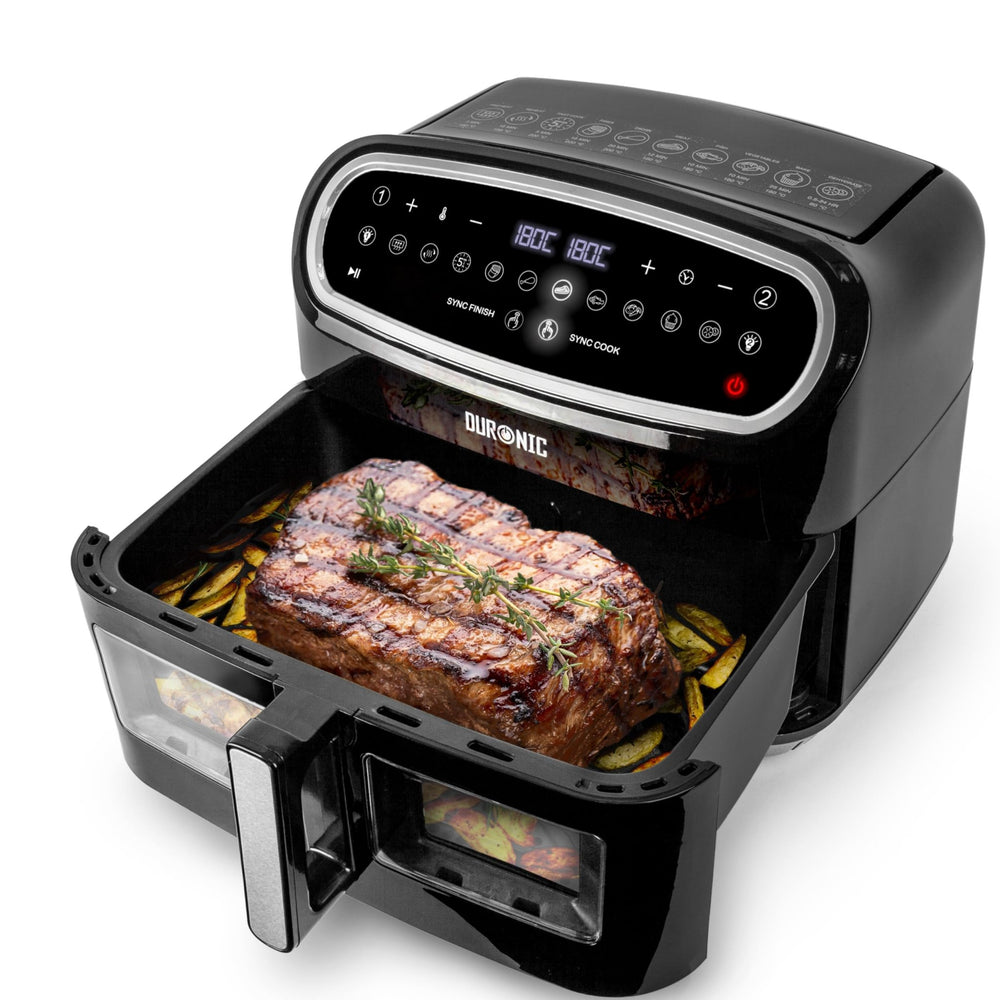 Zoomgoods AF14 BK large air fryer single 10L drawer for large meals like steak, potatoes, whole roast chicken