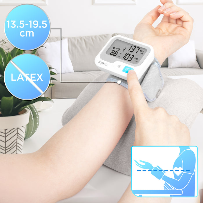 Zoomgoods BPM65 wrist blood pressure machine dimensions of latex-free cuff