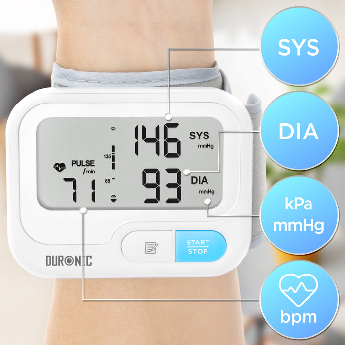 Zoomgoods BPM65 wrist blood pressure monitor with different measurements 