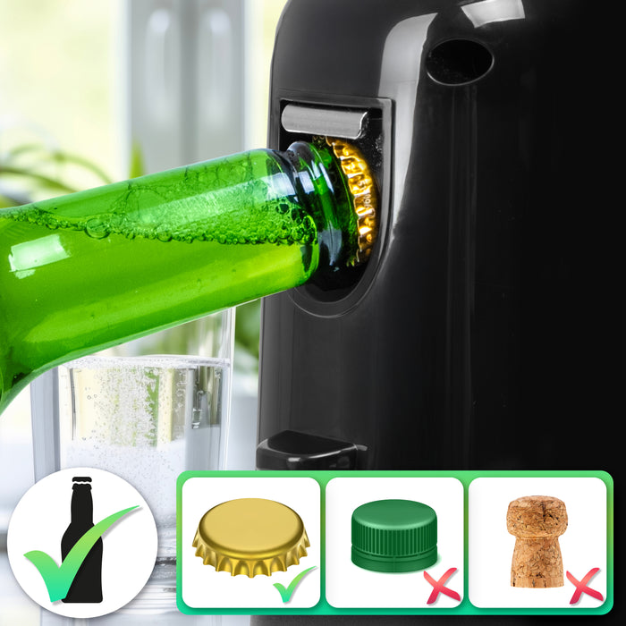 Zoomgoods CO40 automatic tin opener with built-in bottle opener for bottle caps not corks or bottle lids