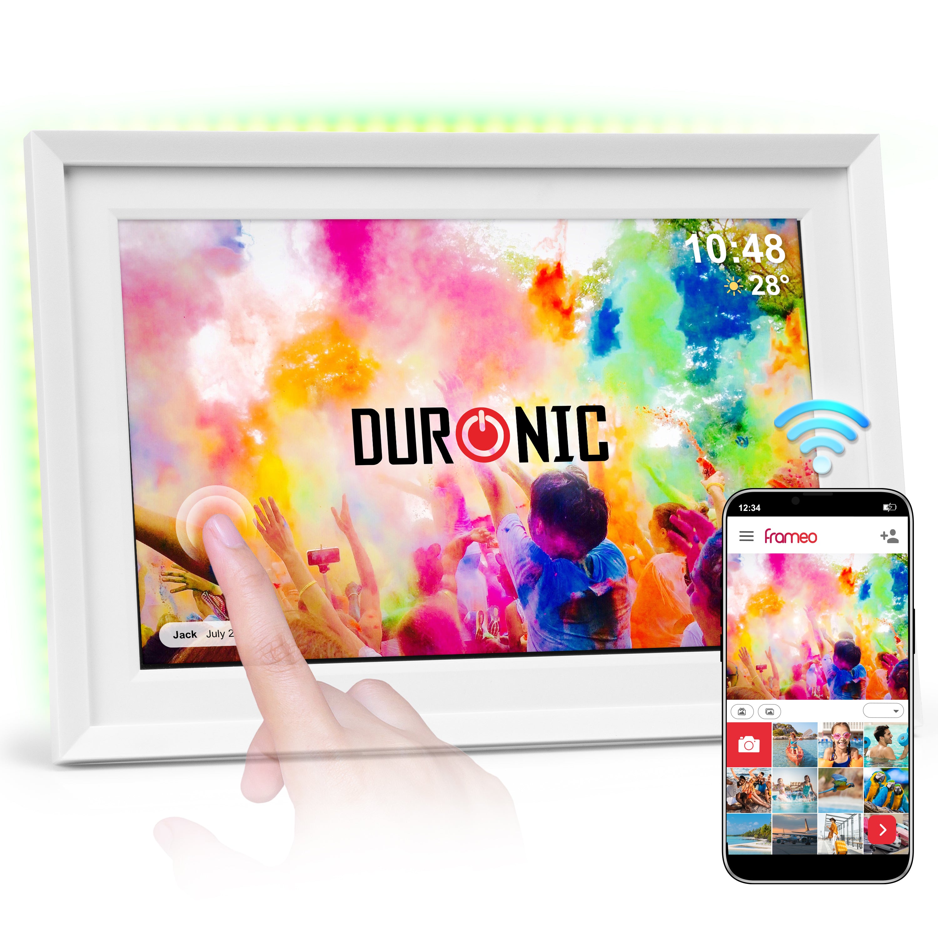 Zoomgoods Digital Photo Frame connected to a mobile phone