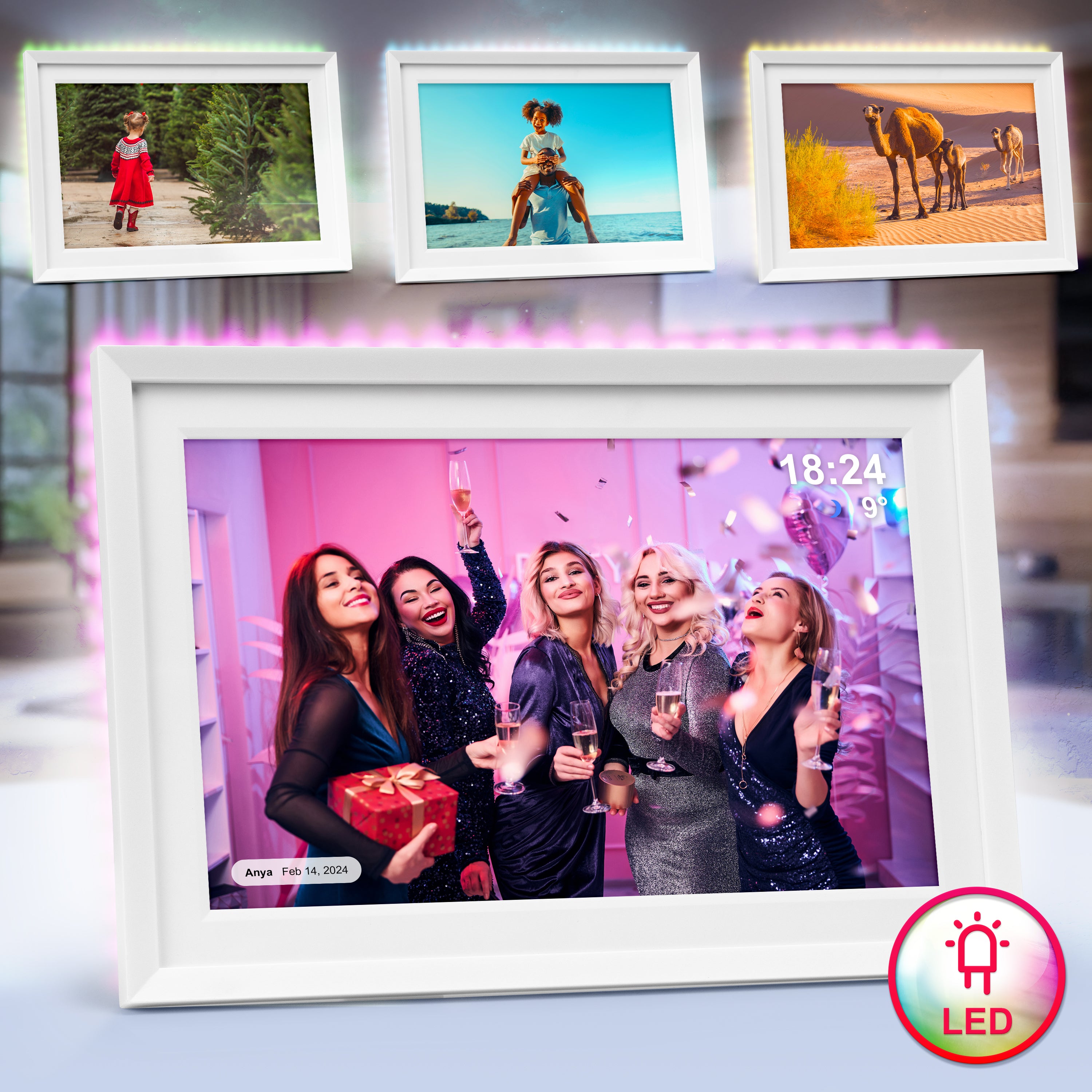 Zoomgoods Digital Photo Frame with LED lights