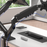 Zoomgoods Dual Monitor Stand Black dual monitor desk mount with cable management, securely clamped to a white desk