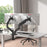 Zoomgoods Dual Monitor Stand  holding two silver monitors
