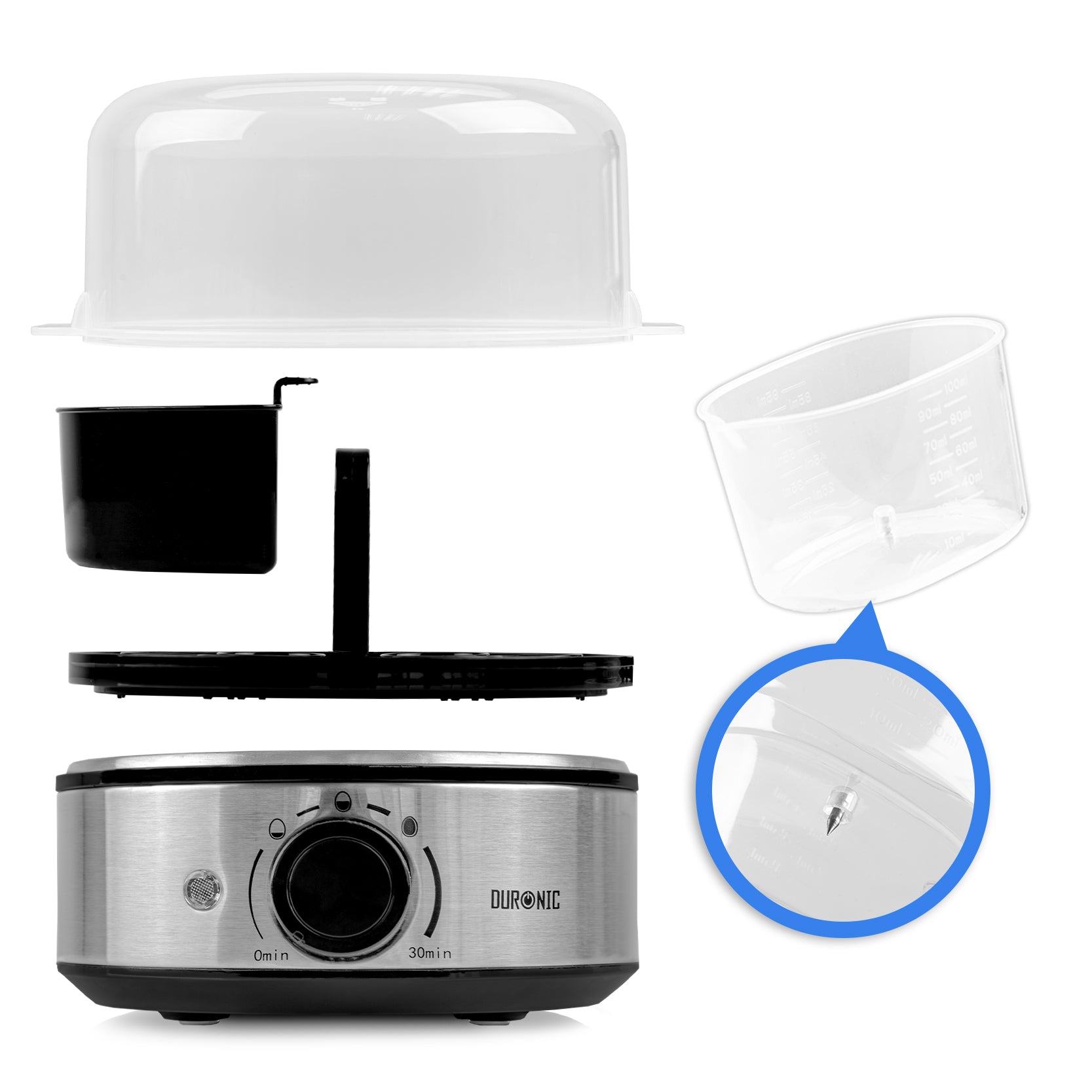 Zoomgoods EB50 egg steamer with egg piercer to prevent eggs from cracking 