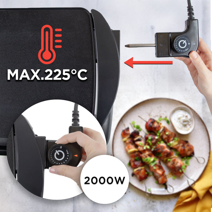 Zoomgoods GP20 electric bbq grill wattage temperature control for skewers