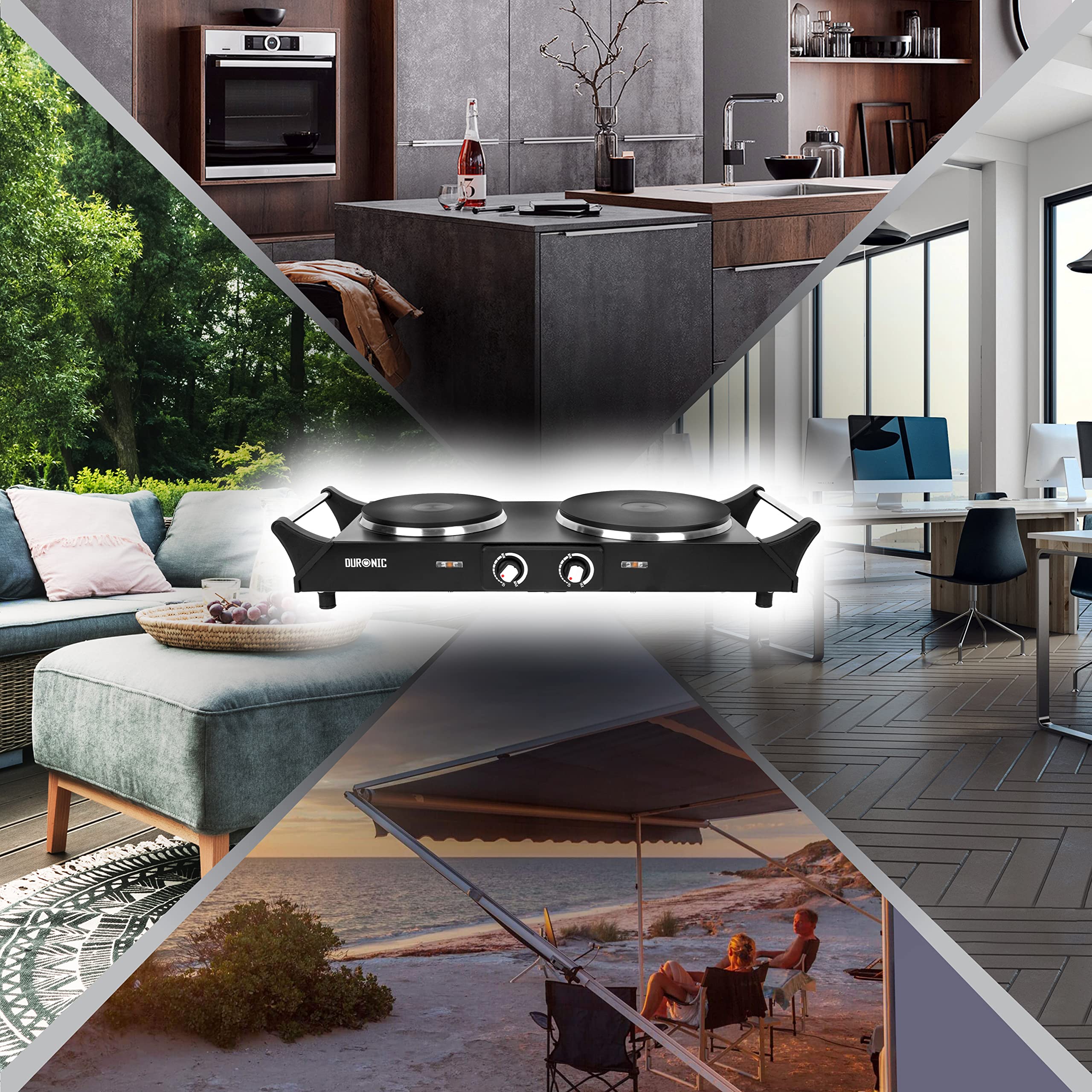 Zoomgoods HP2 BK hot plate grill suitable for all environments to cook grill bake 