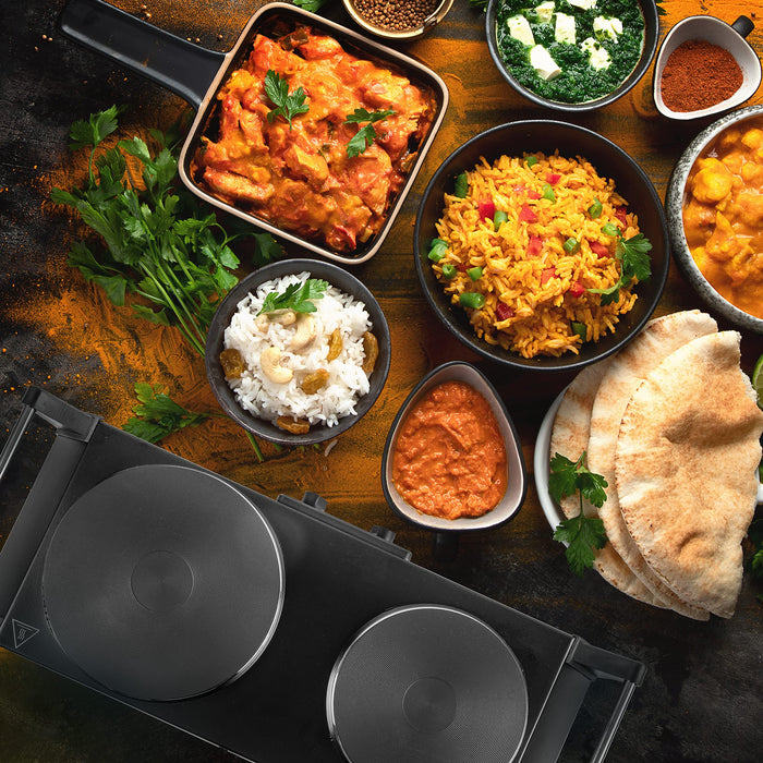 Zoomgoods HP2 BK portable electric hobs ready to cook indian cuisine 