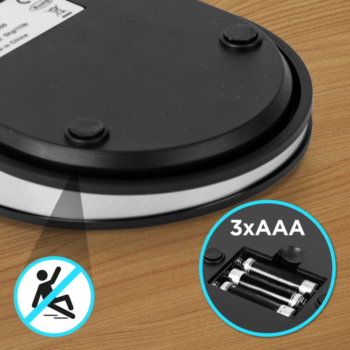 Zoomgoods KS5000 digital food scale with anti-slip base and 3x AAA batteries included
