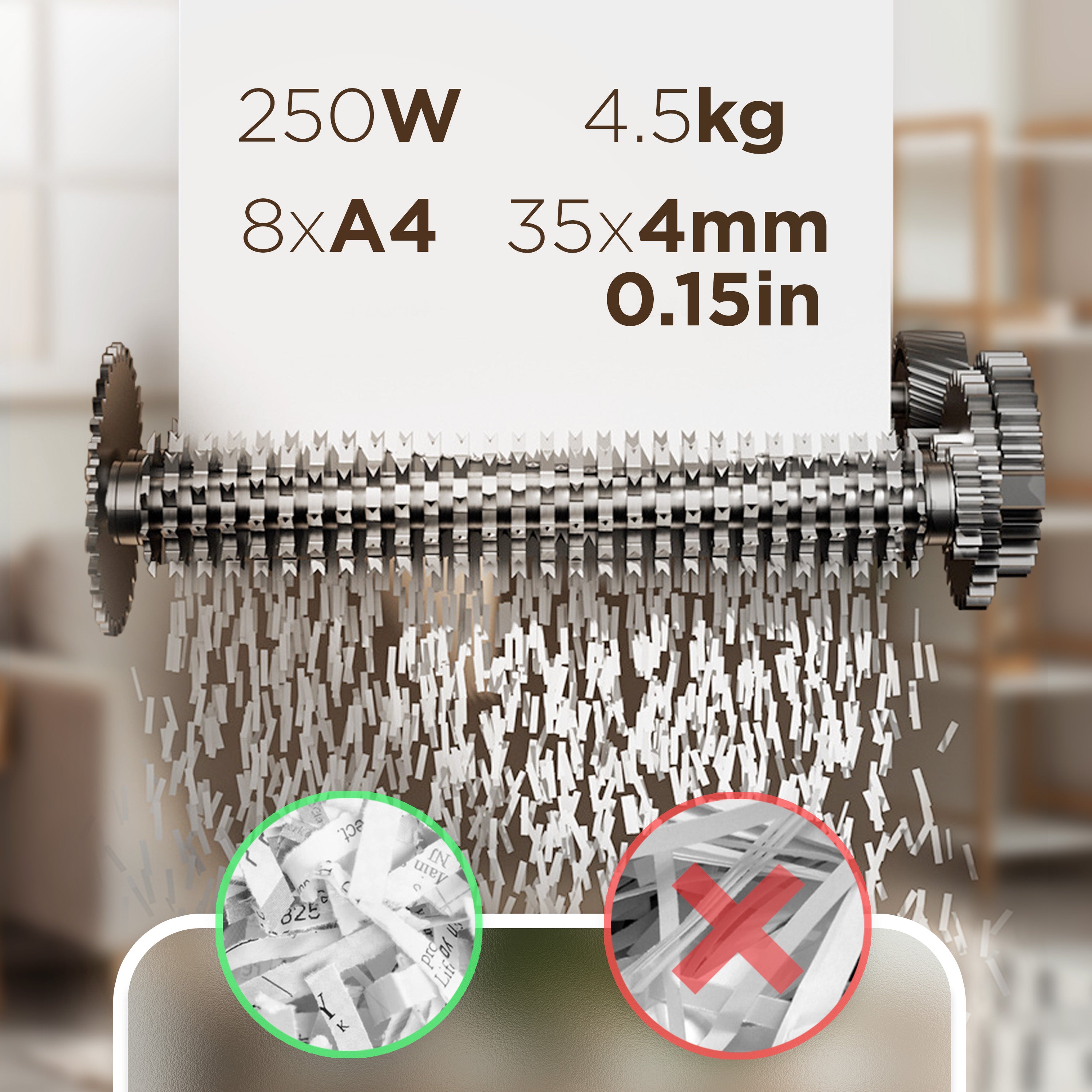 Zoomgoods PS815 cross cut paper shredder comparison with strip cut paper shredding