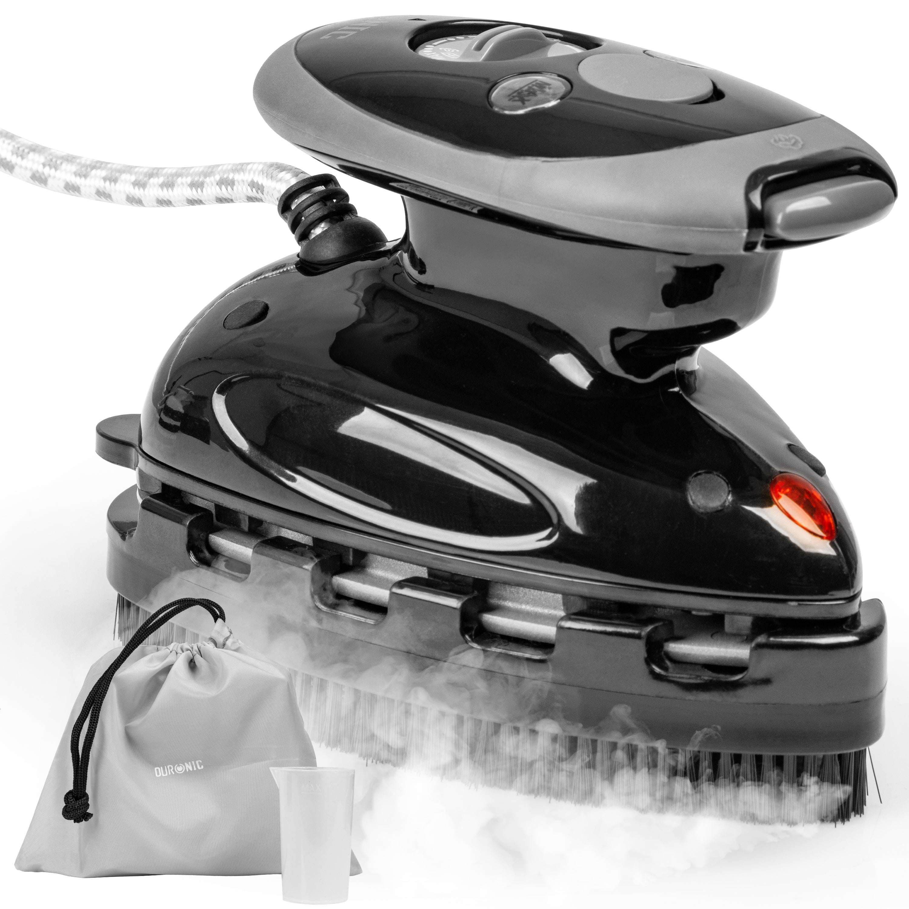 Zoomgoods SI2 BK black travel steamer with bag cup and attachment for clothing quilting crafting holidays