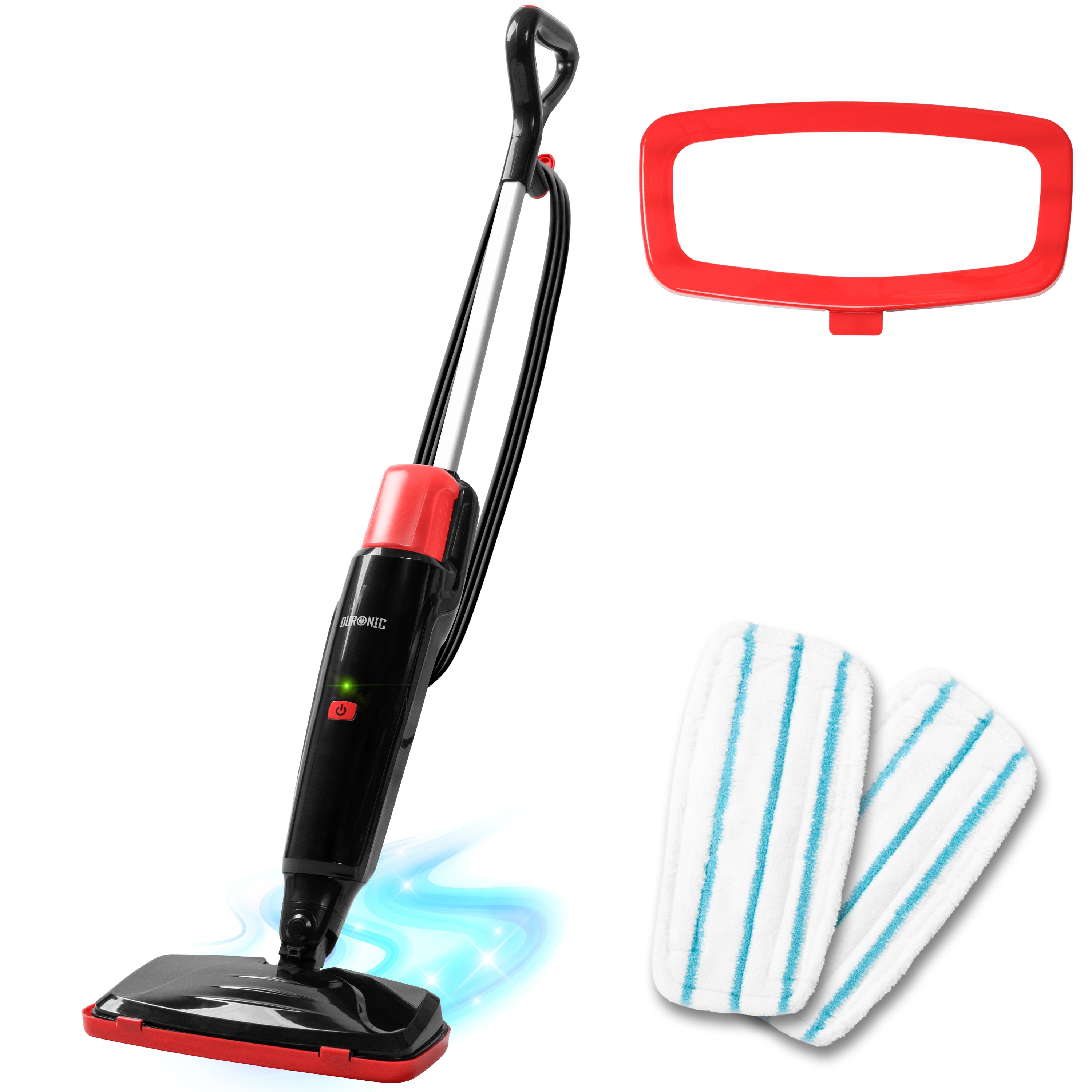 Zoomgoods STM15 BK Steam Mops with replacement cleaning pads