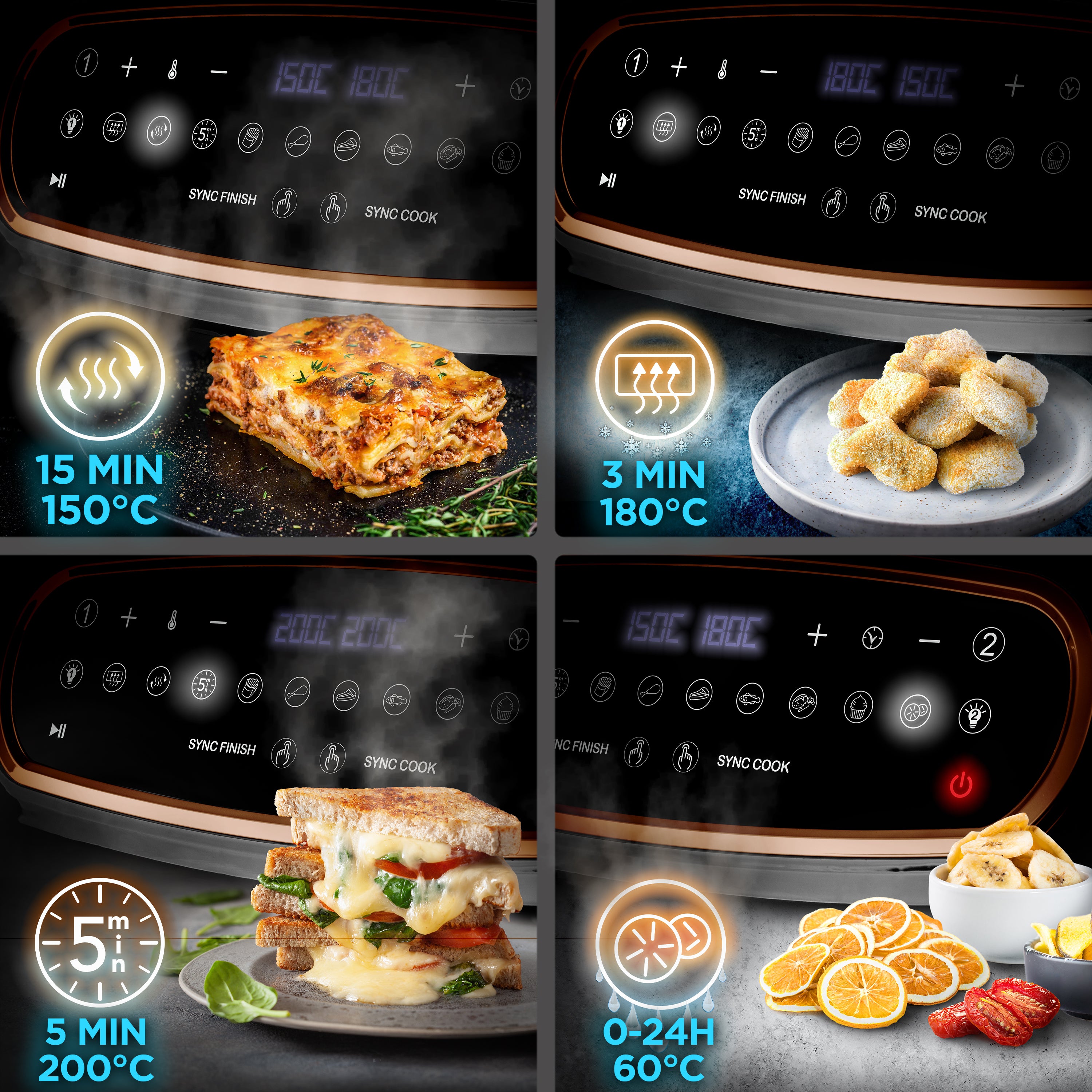 Zoomgoods XXL Digital Air Fryer with 4 cooking modes