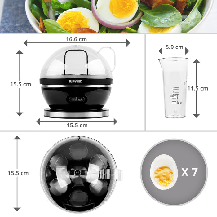 Zoomgoods Electric Egg Boiler EB27 BK Steamer for Eggs 400W Automatic Egg Boiler Electronic Omelette Maker Poacher for 7 Soft, Medium & Hard Boiled Eggs