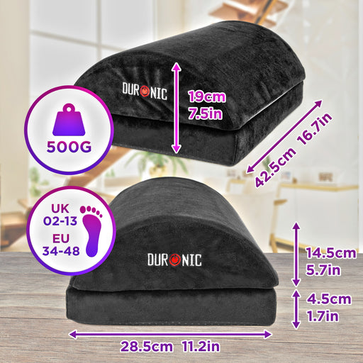 Zoomgoods Cushion Footrest FT06, Adjustable, Lightweight, Ergonomic Pillow Foot Massager, for Under-Desk Use in Office, Home Perfect for Stress Relief, Foot Pain & Fatigue