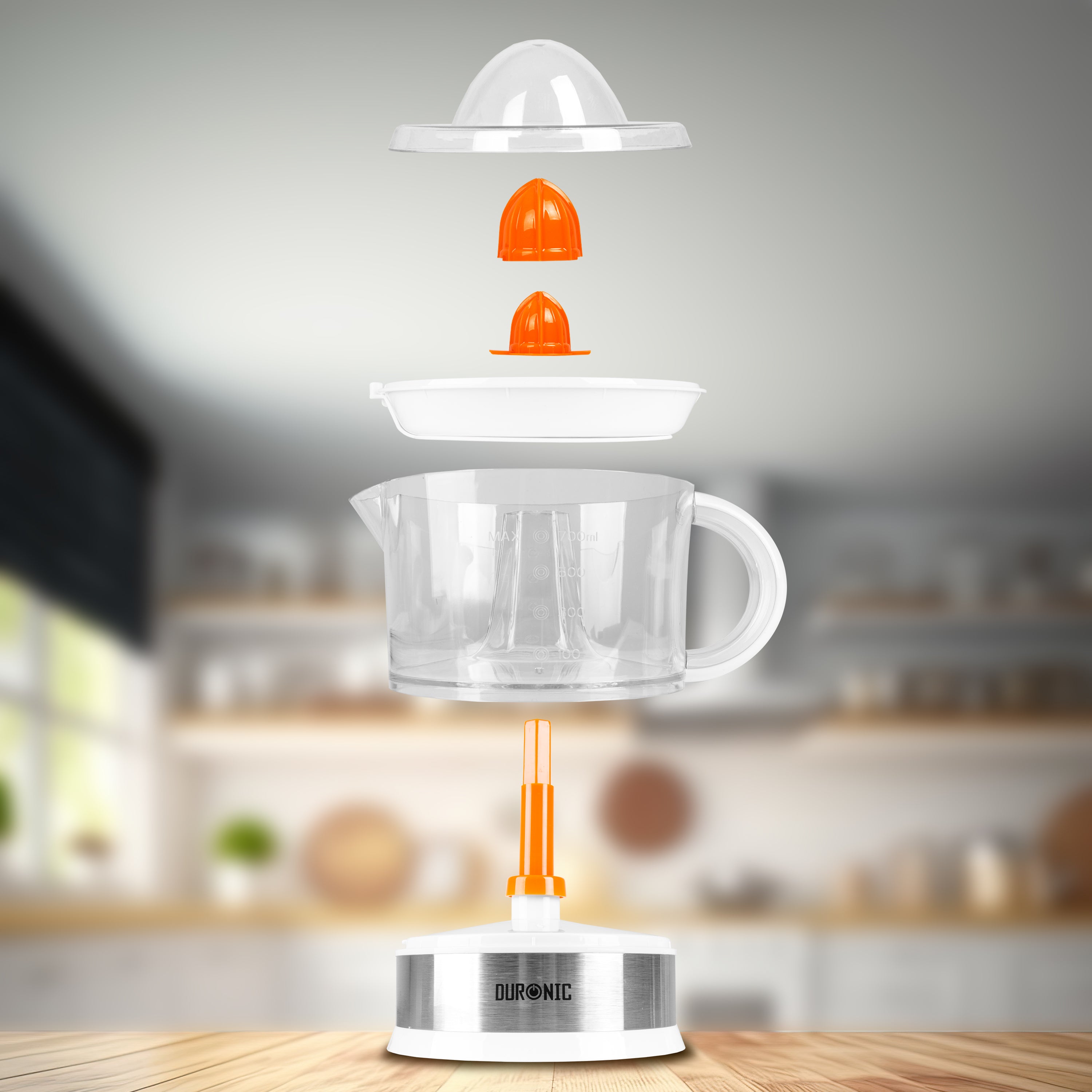 Zoomgoods Electric Citrus Juicer JE407 Lemon Juicer 40W Citrus Press with Adjustable Pulp Filter Fresh Orange Juice Maker Extractor for Lemons, Limes, Grapefruits With 2 Sized Juicing Cones Black