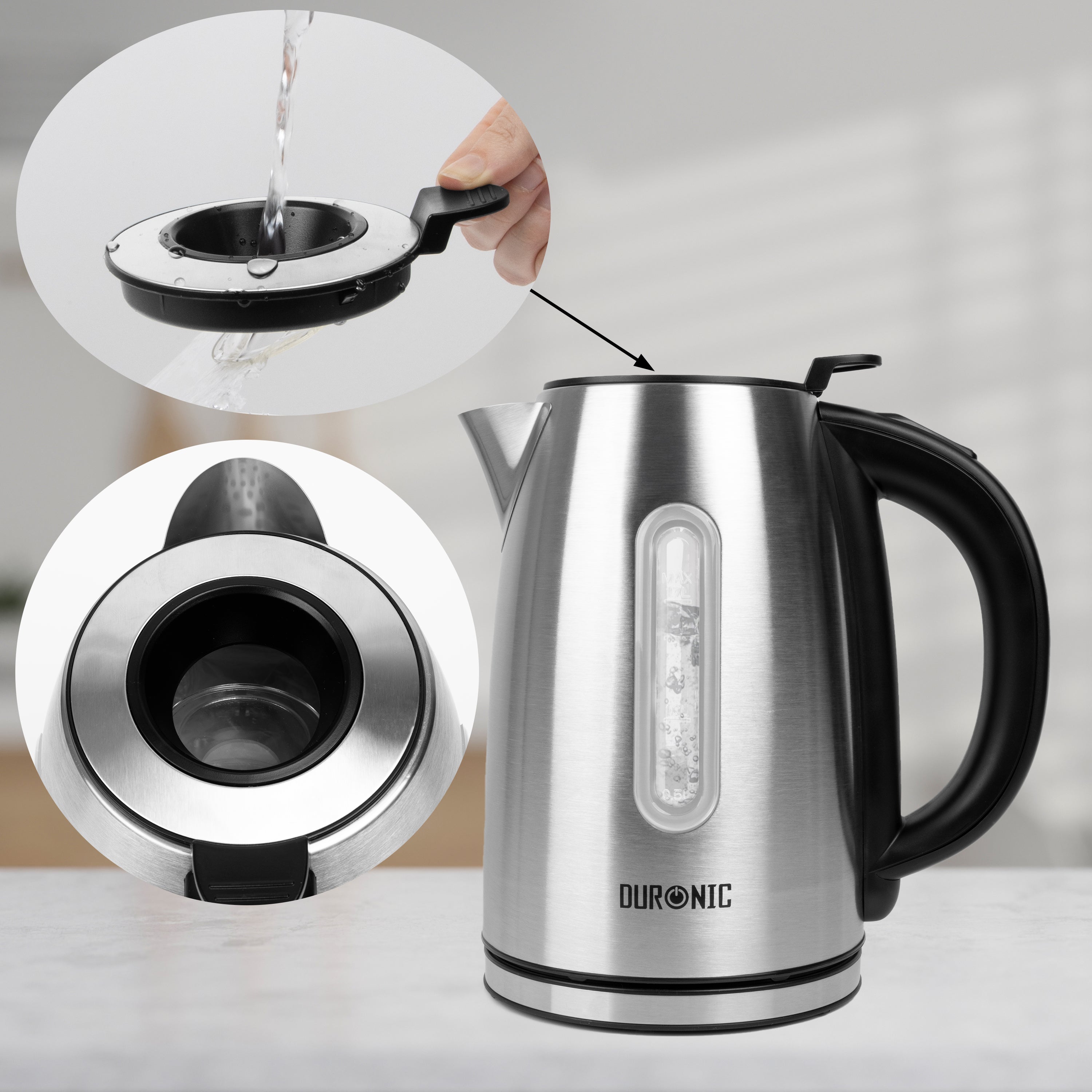 Zoomgoods Electric Kettle EK43 Stainless Steel Kettles with Temperature Control Hot Water Boiler Electrical Heating Electronic Digital Kitchen Kettle for Boiling Water Tea Coffee Hot Chocolate Soup