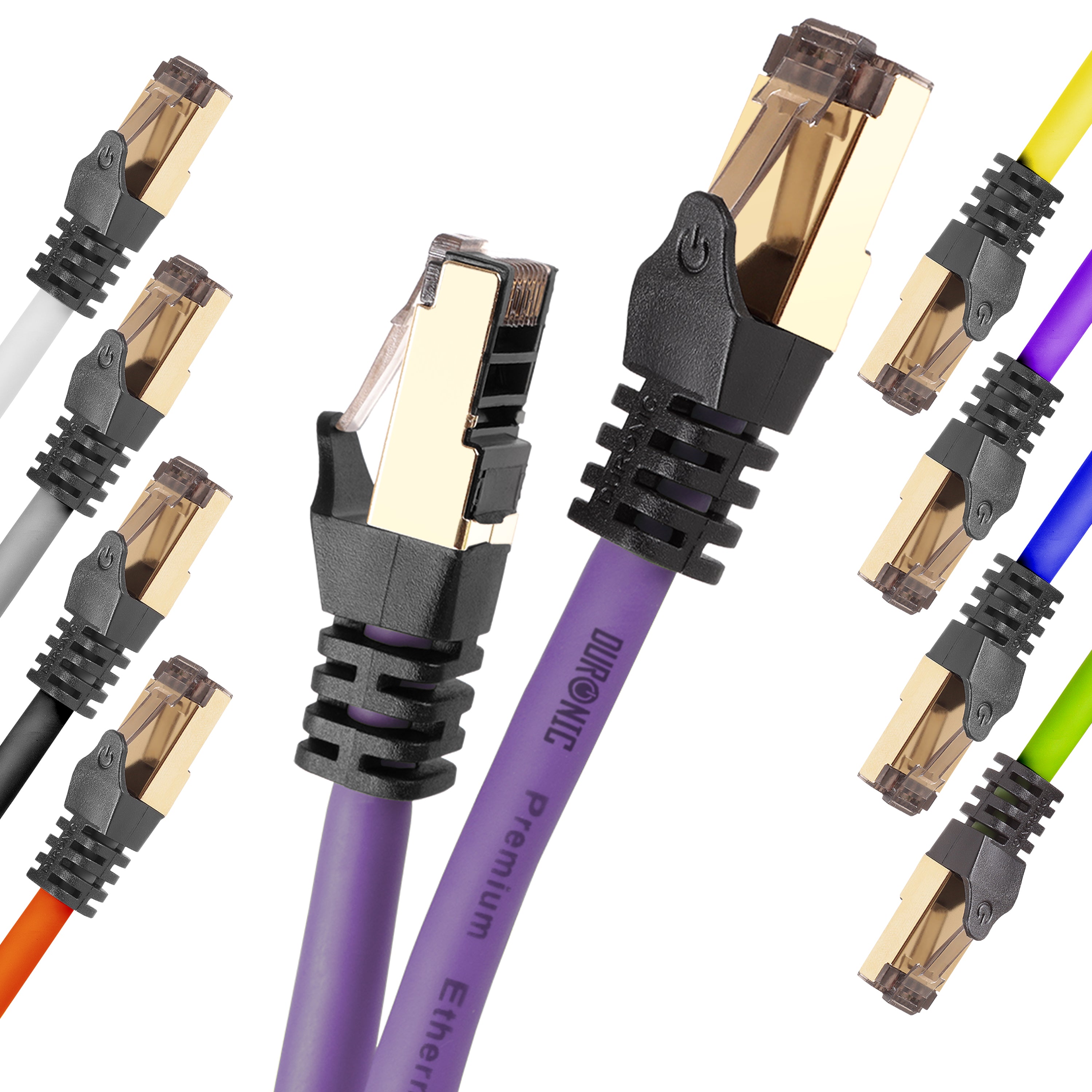Zoomgoods Ethernet Cable 10M High Speed CAT 8 Patch Network Shielded Lead 2GHz / 2000MHz / 40 Gigabit, CAT8 SFTP Wire, Snagless RJ45 Super-Fast Data - Purple
